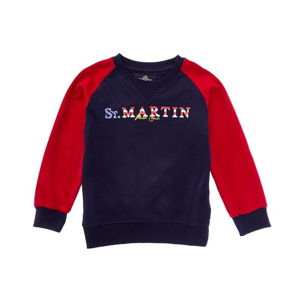 Polo Club St. Martin Boys  Felpa Girocollo Con Ricamo Lo T-Shirt, Blue